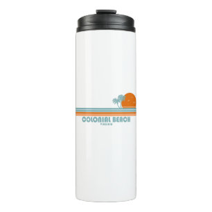 Colonial Beach Virginia Sun Palm Trees Thermal Tumbler