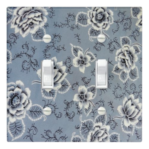 Colonial Blue Floral Pattern  Light Switch Cover