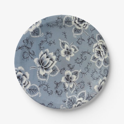 Colonial Blue Flower Pattern Paper Plates