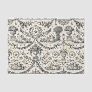 Colonial Blue Harvest Toile Tissue Paper