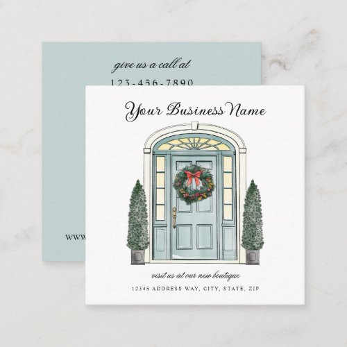 Colonial Door Christmas Boutique Square Business Card
