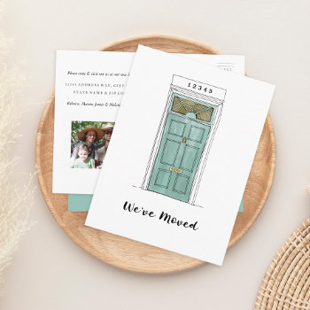 Colonial Door Illustration Moving Postcard by beckynimoy at Zazzle