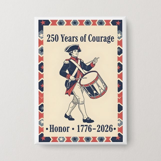  Colonial Drummer USA Courage Honor Legacy Button (Front)