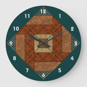 Colonial Pavement in Dk. Green and Rust Brown Large Clock