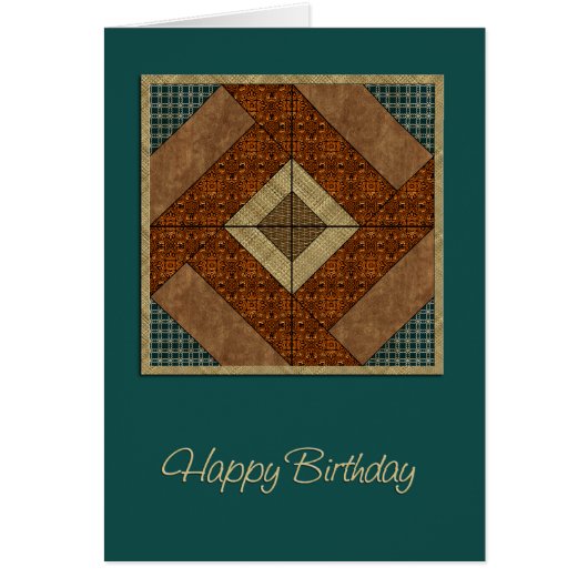 Colonial Pavement Quilt Square in Rust & Green Cards (Front)