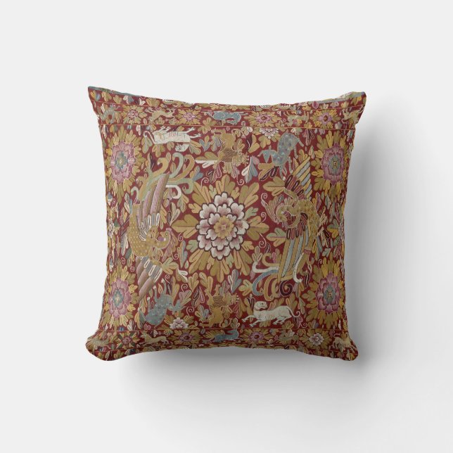Colonial Peruvian Tapestry Throw Pillow (Front)