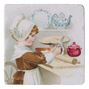 Colonial Sweetheart Making a Pie Trivet