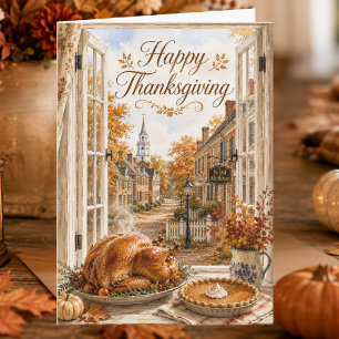 Colonial Thanksgiving Historic Happy Thankgiving Holiday Card