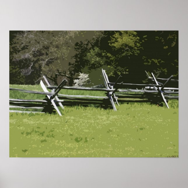Colonial Virginia Split Rail Fence II Poster (Front)