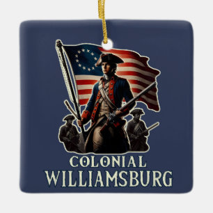 Colonial Williamsburg Colonial Soldier Vintage Ceramic Ornament