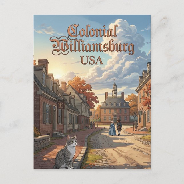 Colonial Williamsburg USA Postcard (Front)