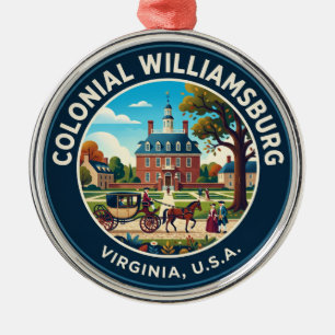 Colonial Williamsburg Virginia Metal Ornament