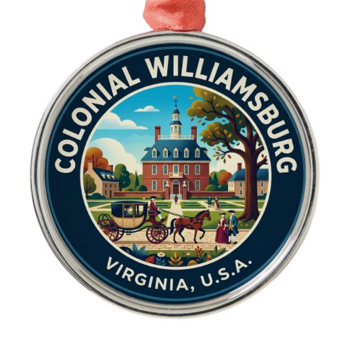 Colonial Williamsburg Virginia Metal Ornament