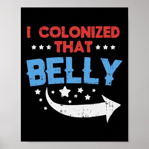 Colonized That Belly 4th Of July Pregnancy Dad Mat Poster