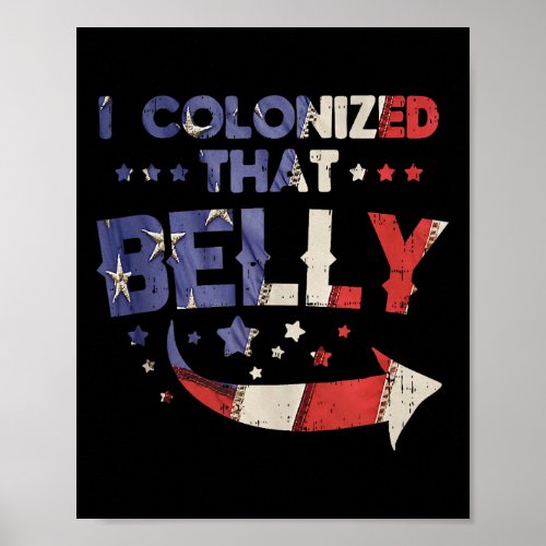 Colonized That Belly 4th Of July Pregnancy Dad Mat Poster