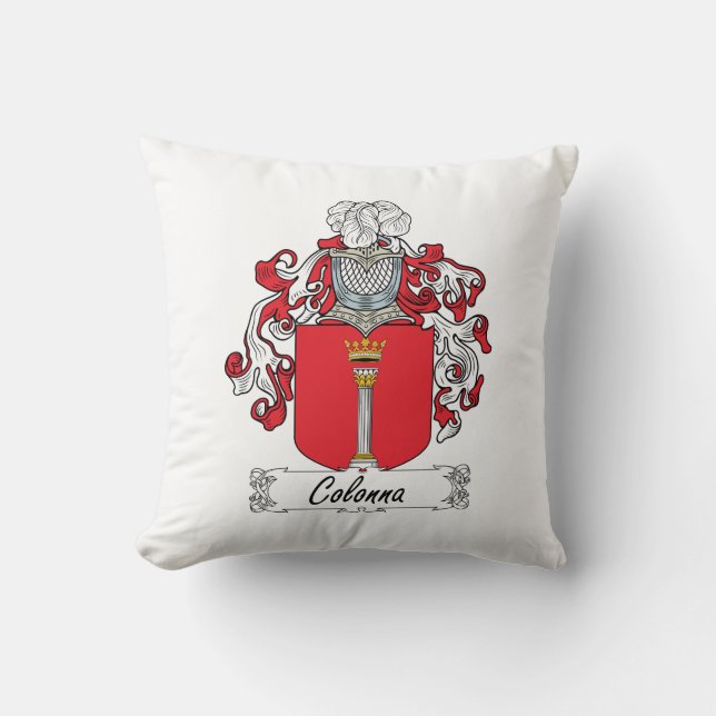 Colonna Family Crest Throw Pillow (Front)