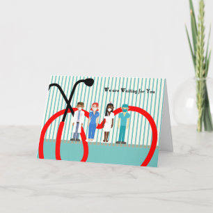 Colonoscopy Get Well Soon with Medical Staff Letterpress Thank You Card