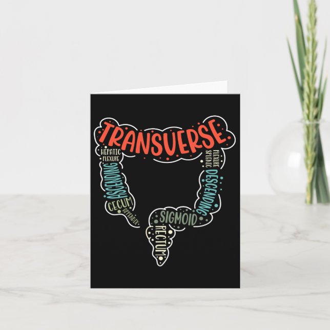 Colonoscopy Gi Funny Endoscopy Nurse Colon Anatomy Card (Front)