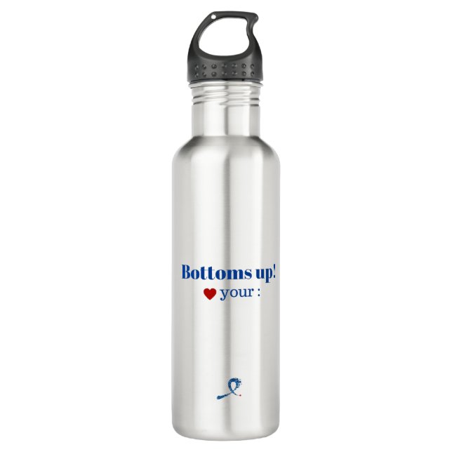 Colonoscopy prep / colon cancer awareness bottle (Front)
