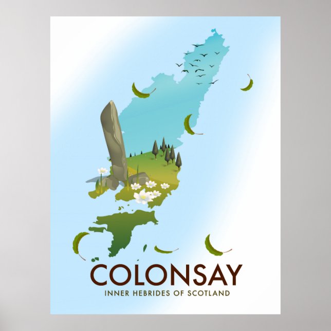 Colonsay Inner Hebrides of Scotland travel poster (Front)