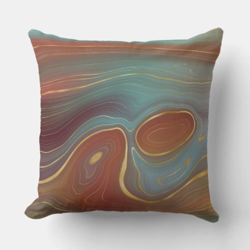 Color 18 Earth Strata Designs  Throw Pillow