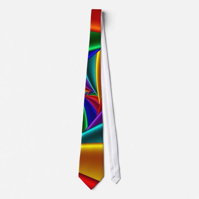 Color 25 Fine Fractal Art Neck Tie (Front)