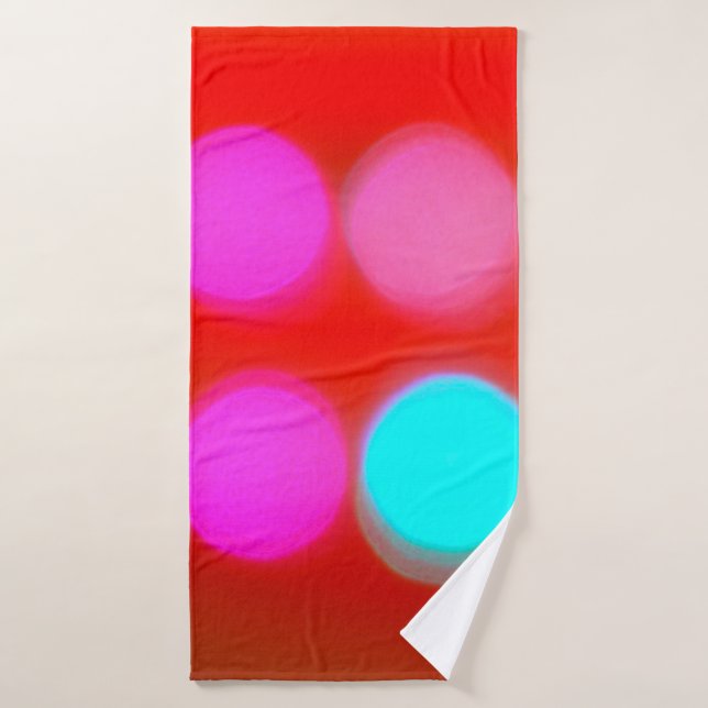 Color Abstract Blurred red background bokeh lighti Bath Towel (Bath Towel)