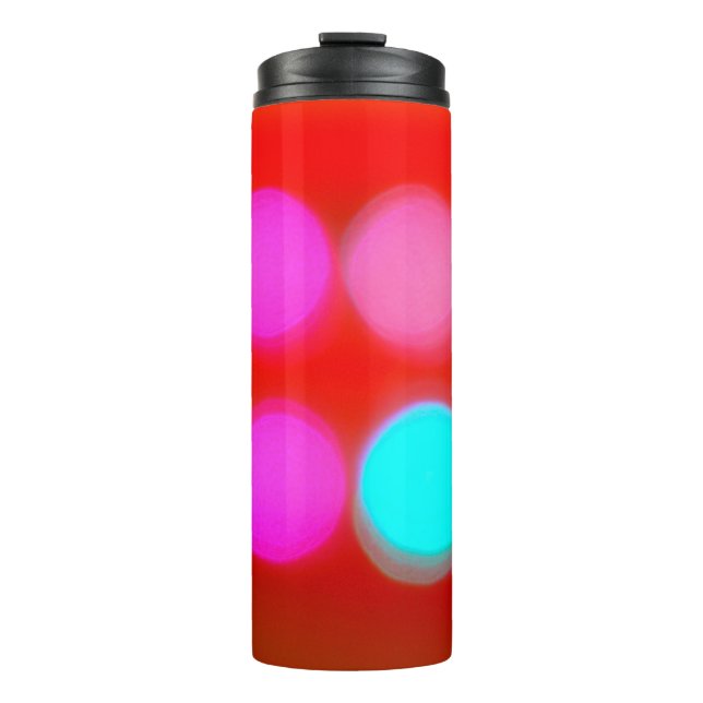 Color Abstract Blurred red background bokeh lighti Thermal Tumbler (Front)