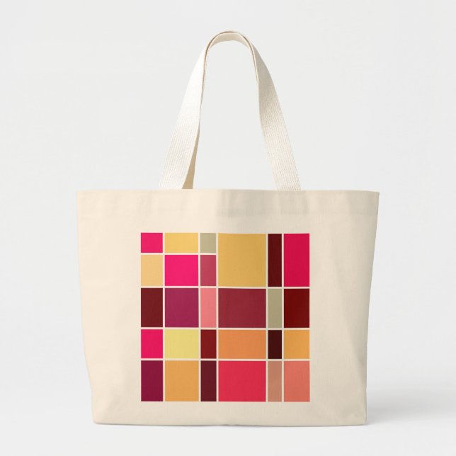 Color Abstract Composition Large Tote Bag (Front)