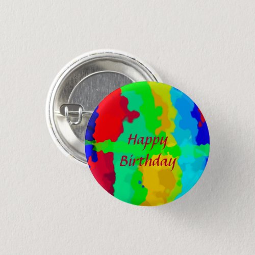 Color Abstract Happy Birthday Colorful Custom Text Button