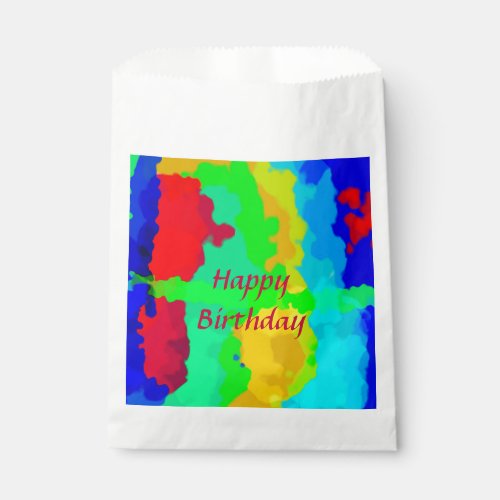 Color Abstract Happy Birthday Colorful Custom Text Favor Bag