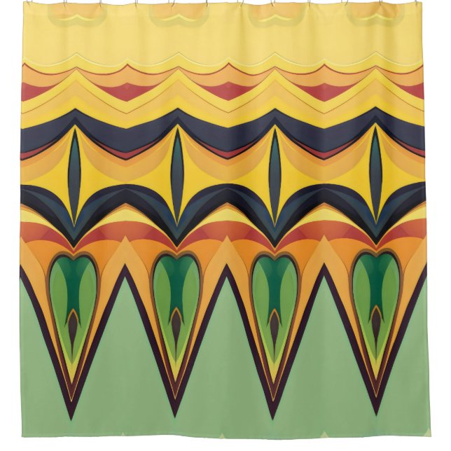 Color Abstract pattern bold Shower Curtain (Front)