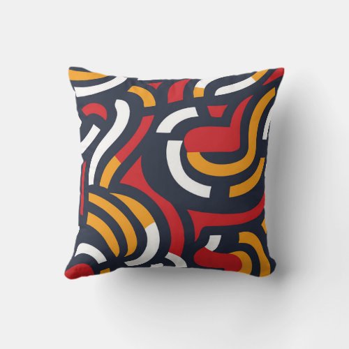 Color Abstract Pattern Pillow  Vibrant Home Decor