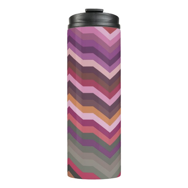 Color Abstract Retro Striped Background, Fashion Z Thermal Tumbler (Front)