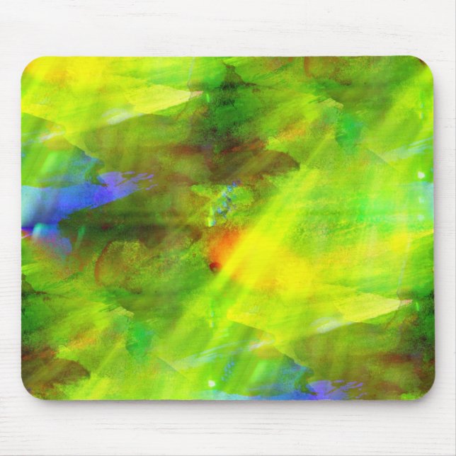 color abstract seamless background green, yellow mouse pad (Front)