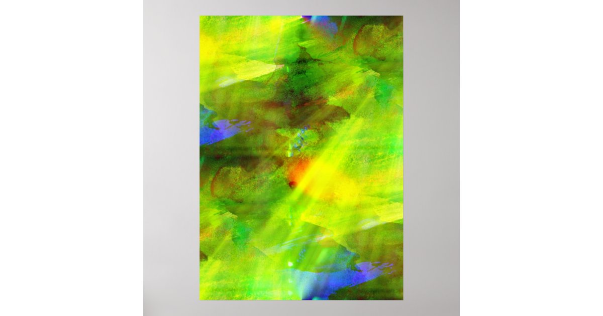 color abstract seamless background green, yellow poster | Zazzle