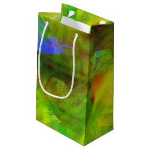 color abstract seamless background green, yellow small gift bag