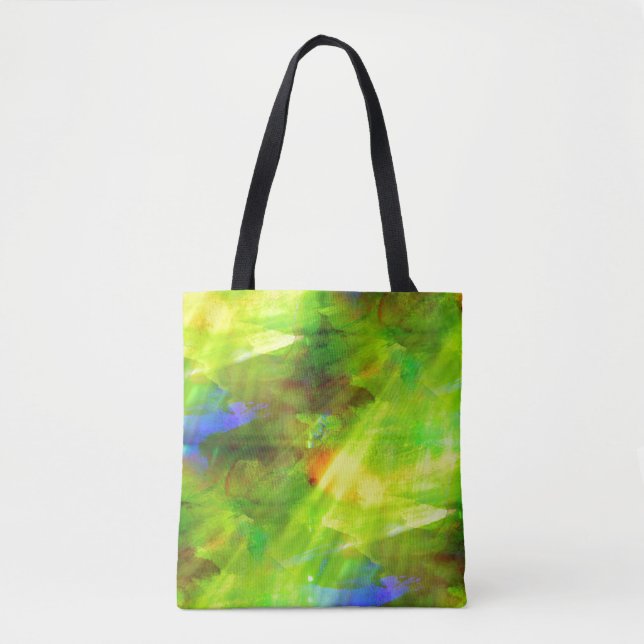 color abstract seamless background green, yellow tote bag (Front)