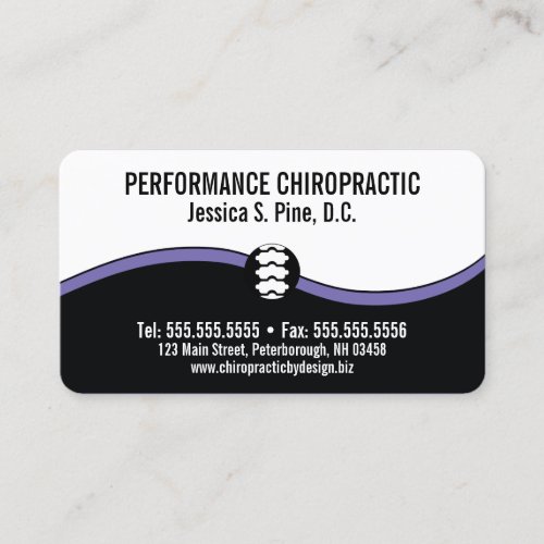 Color Accent Standard Chiropractic Business Cards