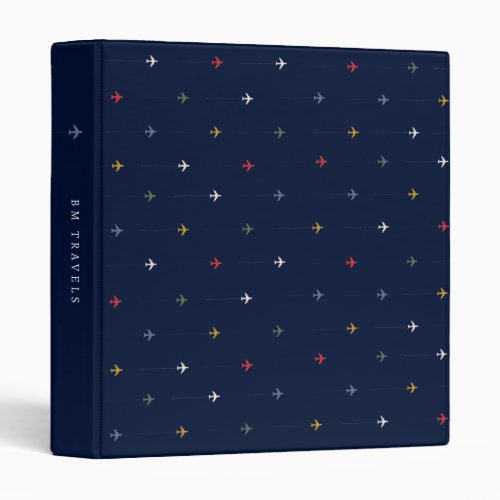 Color Airplanes Aligned Side by Side Travels 3 Ring Binder
