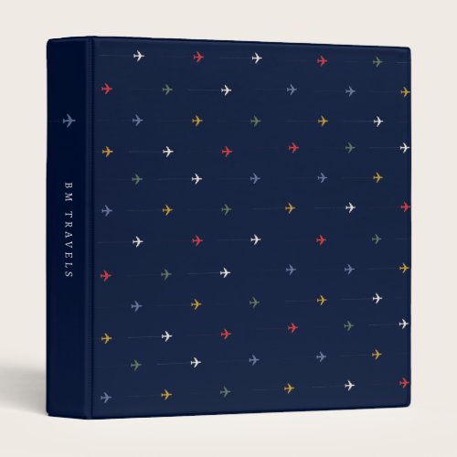 Color Airplanes Aligned Side by Side Travels 3 Ring Binder Color Airplanes Aligned Side by Side Travels 3 Ring Binder
