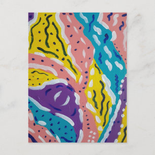 Color and Flow Abstract Painting Postcard