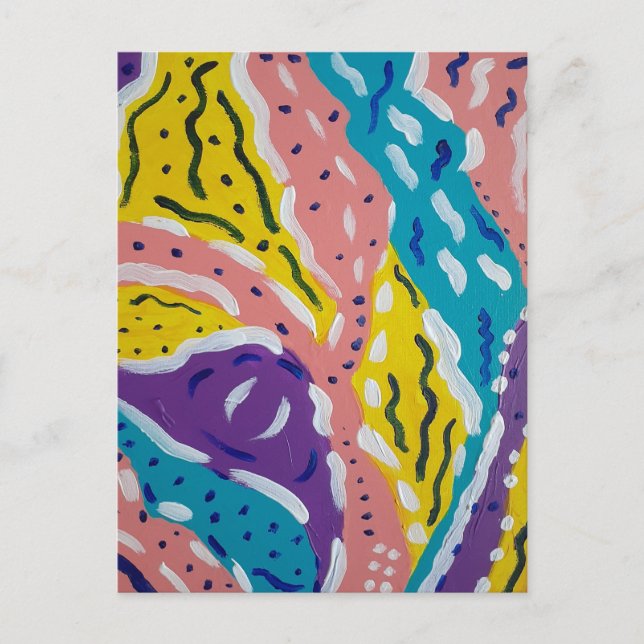 Color and Flow Abstract Painting  Postcard (Front)
