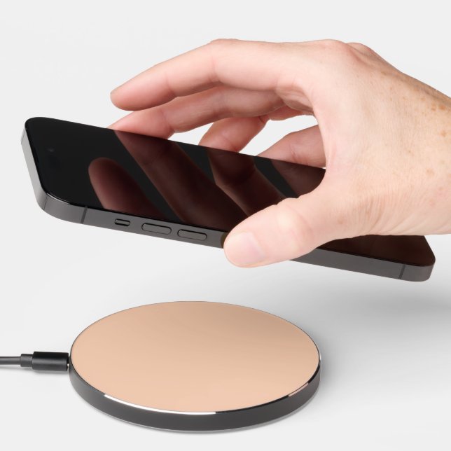 color apricot wireless charger  (Hand)