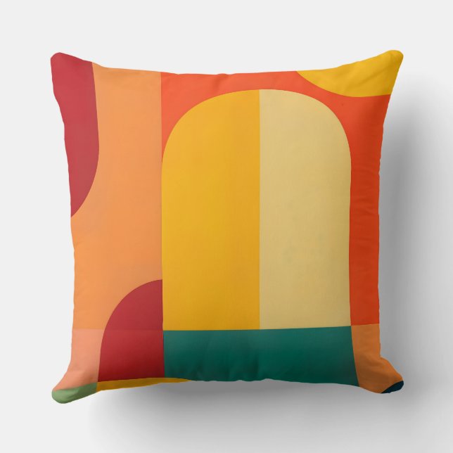 Color Archs Throw Pillow (Back)
