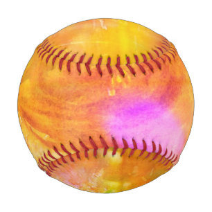 color art seamless background yellow, orange baseball