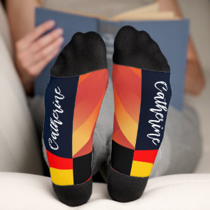 Color astract geometic personalized man socks