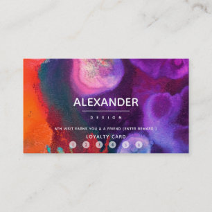 Color Awakening Abstract Expression Design Loyalty Card