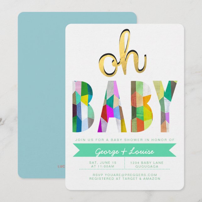 Color Baby Shower Invite (Front/Back)