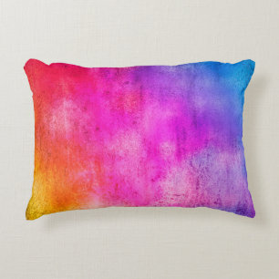 Color background. Grunge red blue and yellow paint Accent Pillow